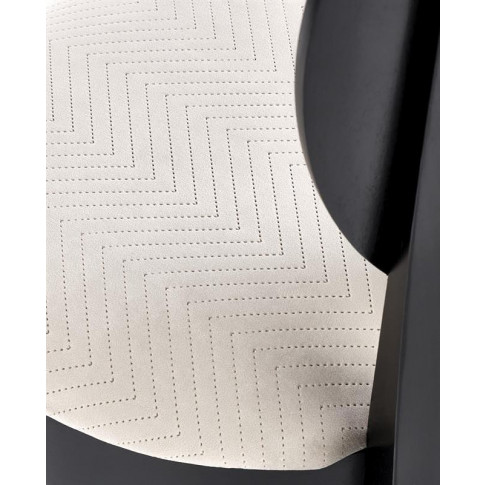 Czarne bukowe krzesło z beżową tapicerką Windsor
