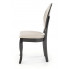 Czarne drewniane krzesło medalion z beżową tapicerką Windsor