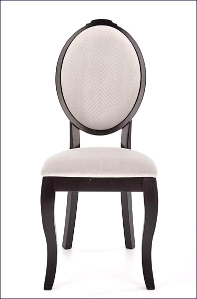 Czarne drewnianie krzesło do jadalni typu medalion Windsor
