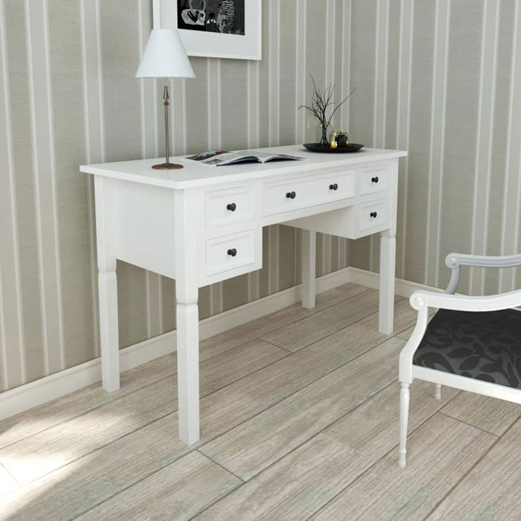 Produkt Białe minimalistyczne biurko do gabinetu - Marshal - zdjęcie numer 2