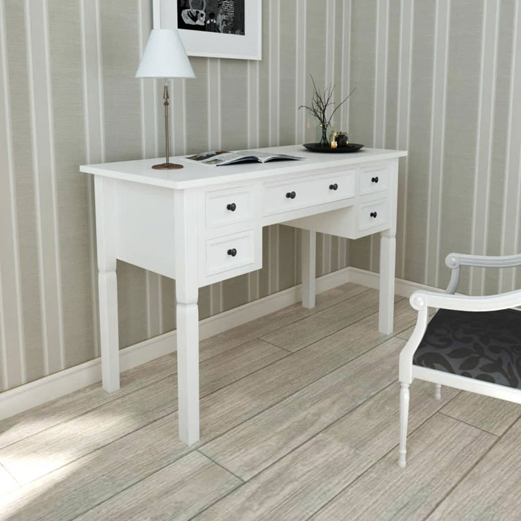 Produkt Białe minimalistyczne biurko z szufladami - Owello - zdjęcie numer 2