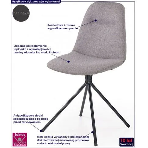 Fotografia Krzesło tapicerowane Fires - popielate z kategorii Krzesła do salonu