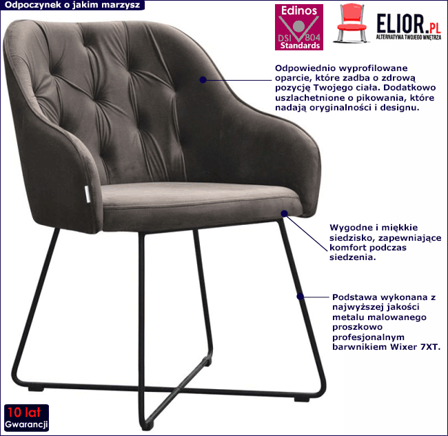 Fotel do salonu tapicerowany Bukanis 4X