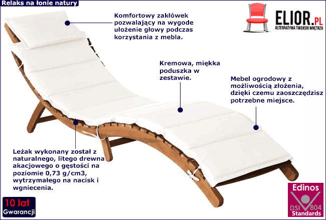 Drewniany leżak ogrodowy Artoni 3X