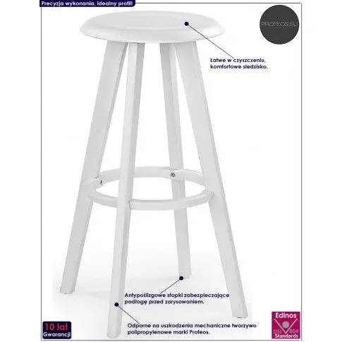 Fotografia Okrągły hoker Tores - biały z kategorii Hokery