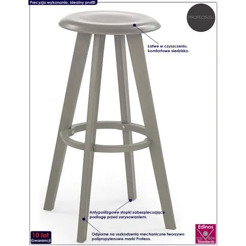 Fotografia Okrągły hoker barowy Tores - popielaty z kategorii Hokery