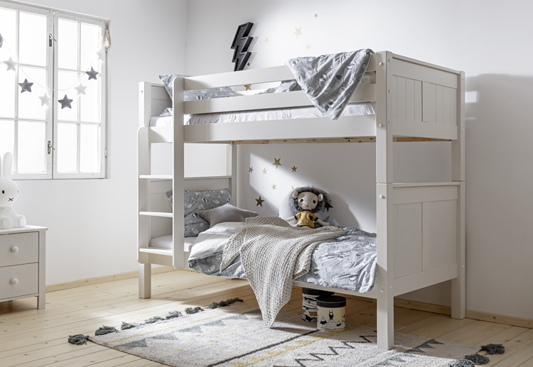 Klasyczne białe łóżko pietrowe dziecięce 90 cm Isadora 4X