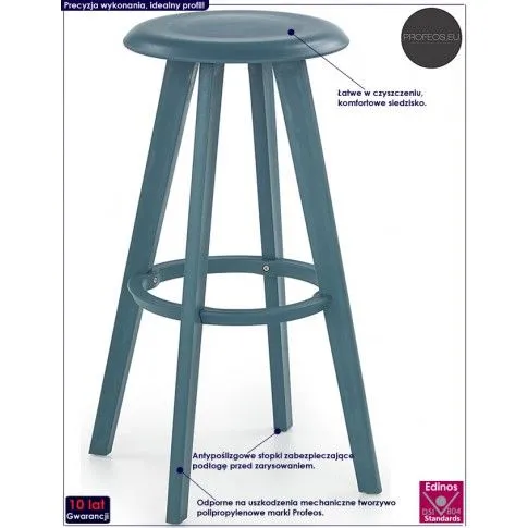 Fotografia Okrągły hoker barowy Tores - turkusowy z kategorii Hokery