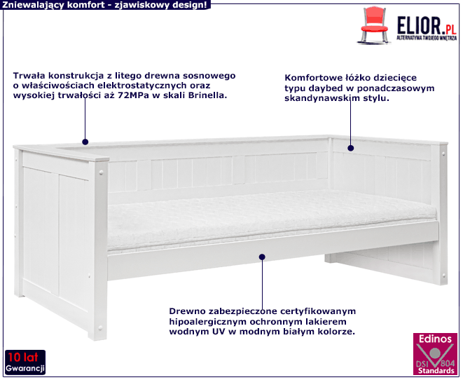 Drewniane łóżko dziecięce typu daybed Isadora 6X