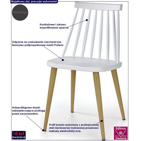 Fotografia Minimalistyczne krzesło Erfan - białe z kategorii Strona główna