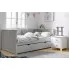 Szare drewniane łóżko dziecięce z szufladą leżanka daybed Eling 7X