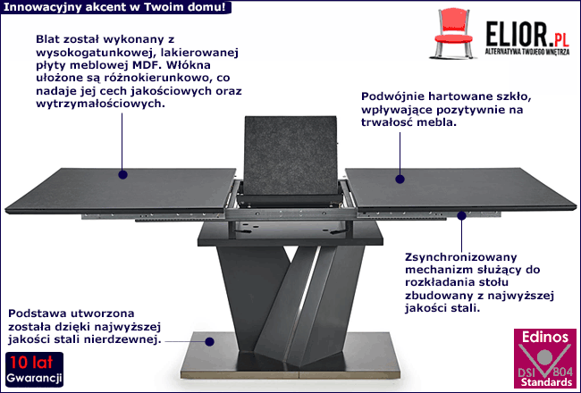 Nowoczesny stół do salonu Falopi