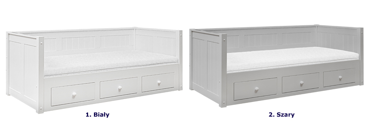 Kolorystyka łóżka daybed z szufladami dla dzieci Isadora 8X