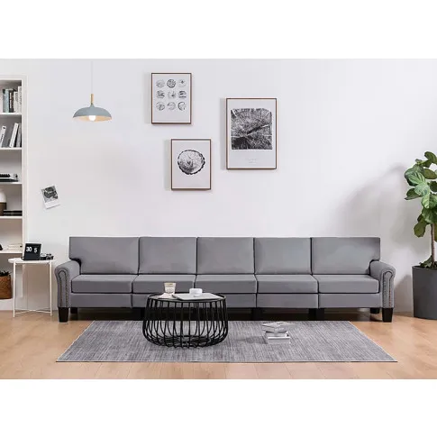 Dekoracyjna 5-osobowa jasnoszara sofa Alaia 5X