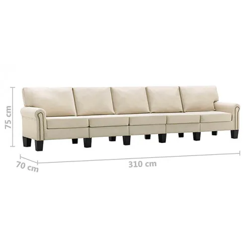 Dekoracyjna 5-osobowa kremowa sofa Alaia 5X