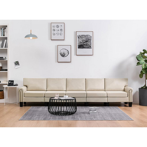 Dekoracyjna 5-osobowa kremowa sofa Alaia 5X