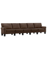 5-osobowa brązowa sofa dekoracyjna - Alaia 5X w sklepie Edinos.pl
