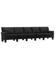 5-osobowa czarna sofa dekoracyjna - Alaia 5X w sklepie Edinos.pl