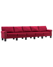 5-osobowa sofa dekoracyjna czerwone wino - Alaia 5X w sklepie Edinos.pl