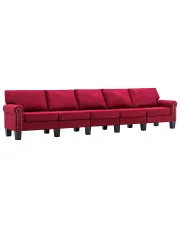 5-osobowa sofa dekoracyjna czerwone wino - Alaia 5X w sklepie Edinos.pl