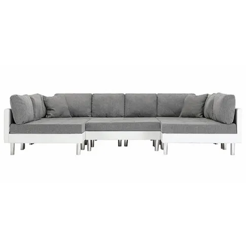 Sofa modułowa biało-jasnoszara z ekoskóry Astoa