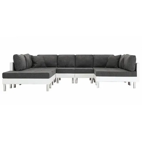 Sofa modułowa biało-ciemnoszara z ekoskóry Astoa