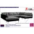 Sofa modułowa czarno-ciemnoszara z ekoskóry Astoa 