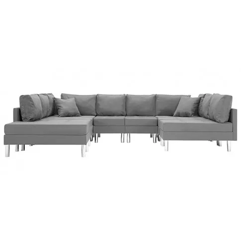 Sofa modułowa z jasnoszarej tkaniny Astoa