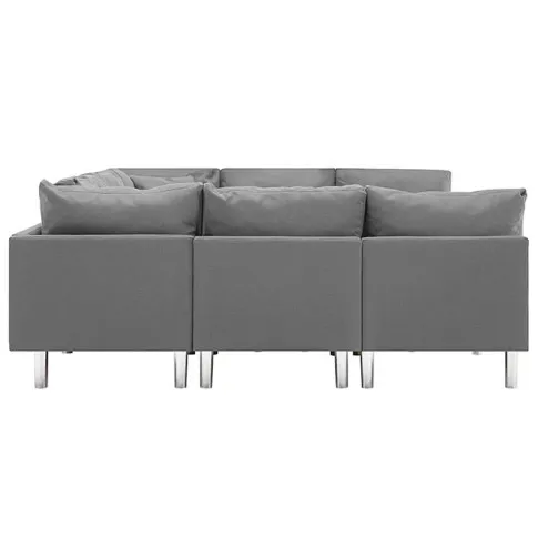 Sofa modułowa z jasnoszarej tkaniny Astoa