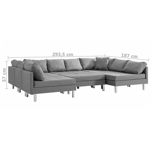 Sofa modułowa z jasnoszarej tkaniny Astoa