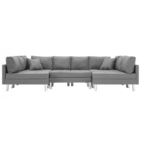 Sofa modułowa z jasnoszarej tkaniny Astoa