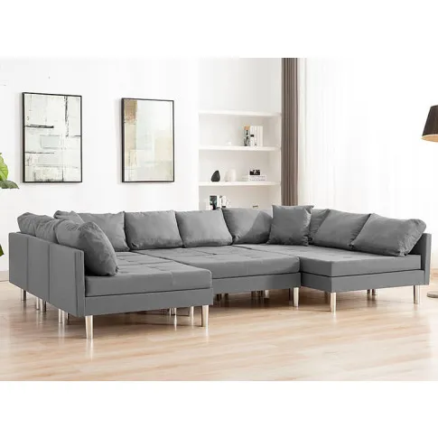 Sofa modułowa z jasnoszarej tkaniny Astoa