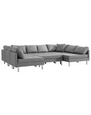 Sofa modułowa z jasnoszarej tkaniny - Astoa w sklepie Edinos.pl