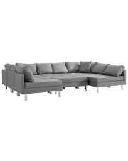 Sofa modułowa z jasnoszarej tkaniny - Astoa