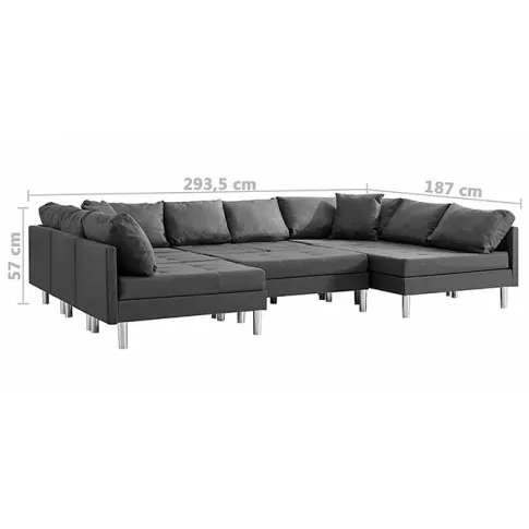 Ciemnosza sofa modułowa z tkaniny Astoa