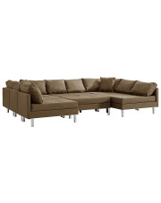 Sofa modułowa z brązowej tkaniny - Astoa 9Q w sklepie Edinos.pl