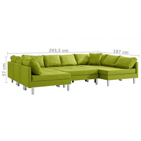Sofa modułowa z zielonej tkaniny Astoa 9Q 