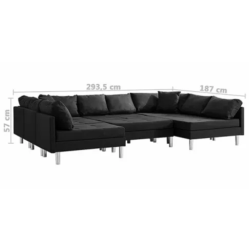 Sofa modułowa z czarnej tkaniny Astoa 9Q