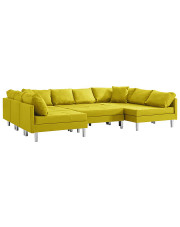 Sofa modułowa z żółtej tkaniny - Astoa 9Q w sklepie Edinos.pl