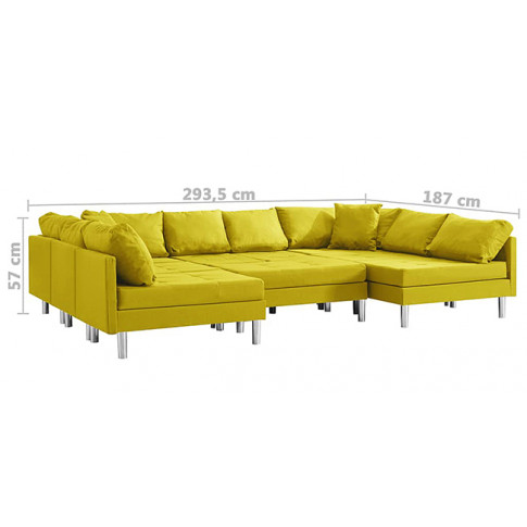 Sofa modułowa z żółtej tkaniny Astoa 9Q