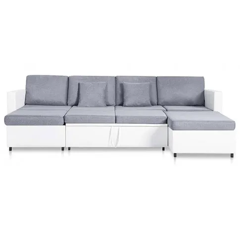 Biała sofa z jasnoszarymi poduszkami Arbre 4Q