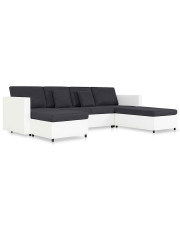 4-osobowa rozkładana biała sofa z ciemnoszarymi poduszkami - Arbre 4Q w sklepie Edinos.pl
