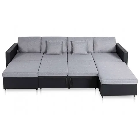 Czarna sofa z jasnoszarymi poduszkami Arbre 4Q