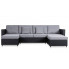 Czarna sofa z jasnoszarymi poduszkami Arbre 4Q