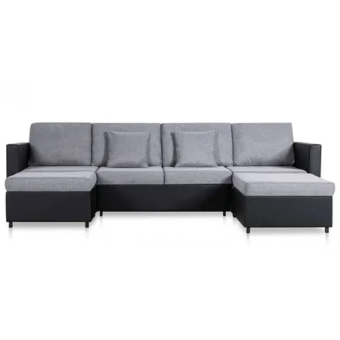 Czarna sofa z jasnoszarymi poduszkami Arbre 4Q