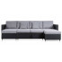 Czarna sofa z jasnoszarymi poduszkami Arbre 4Q