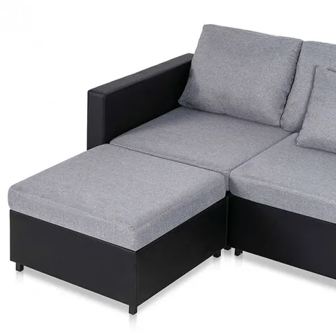 Czarna sofa z jasnoszarymi poduszkami Arbre 4Q