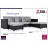 Czarna sofa z jasnoszarymi poduszkami Arbre 4Q