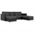 4-osobowa rozkładana czarna sofa z ciemnoszarymi poduszkami - Arbre 4Q
