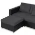 4-osobowa czarno-ciemnoszara sofa - Arbre 4Q